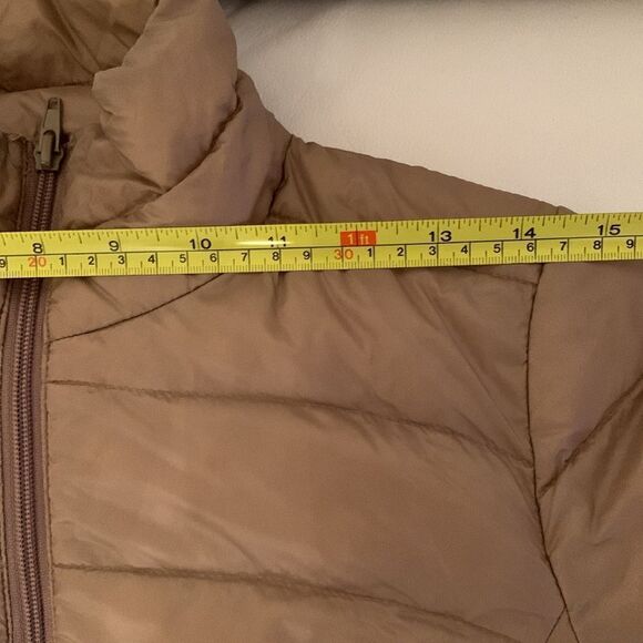 L’amie de Paris Puffer Full Zip Pockets Tan Jacket Size M - Picture 3 of 8